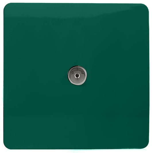 Trendi Artistic Modern Glossy Tactile TV Socket Dark Green