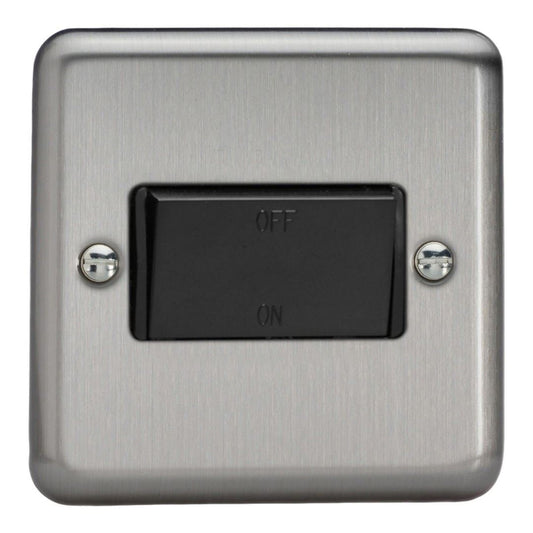 Varilight Fan Isolating Switch (3 Pole) Matt Chrome Finish Black Insert XSFIB