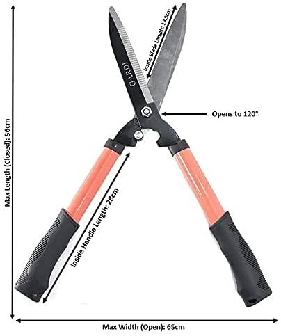 Gardi Orange Serrated Garden Hedge Comfort Grip Shears
