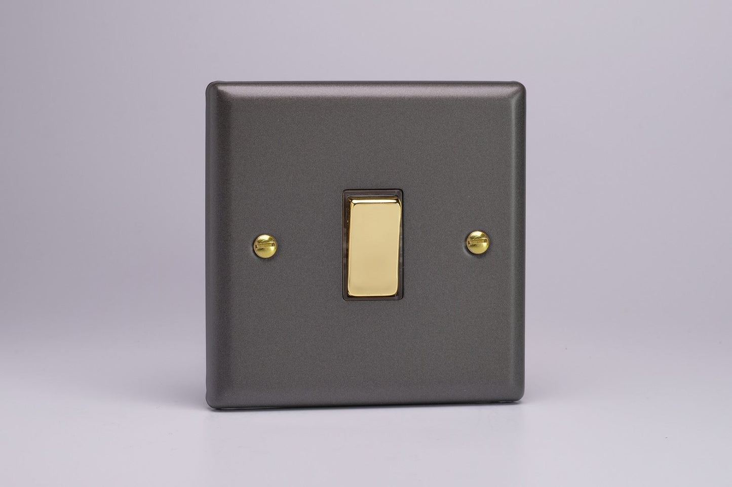 Varilight 1-Gang 20A Double Pole Rocker Switch in Vogue Slate w/ Brass