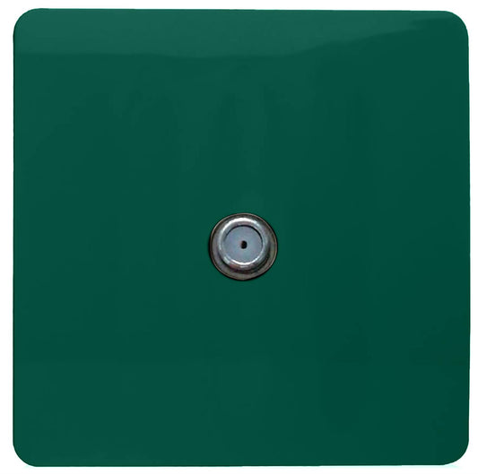 Trendi 1 Gang Artistic Modern Glossy Screwless Television Satellite Socket Dark Green