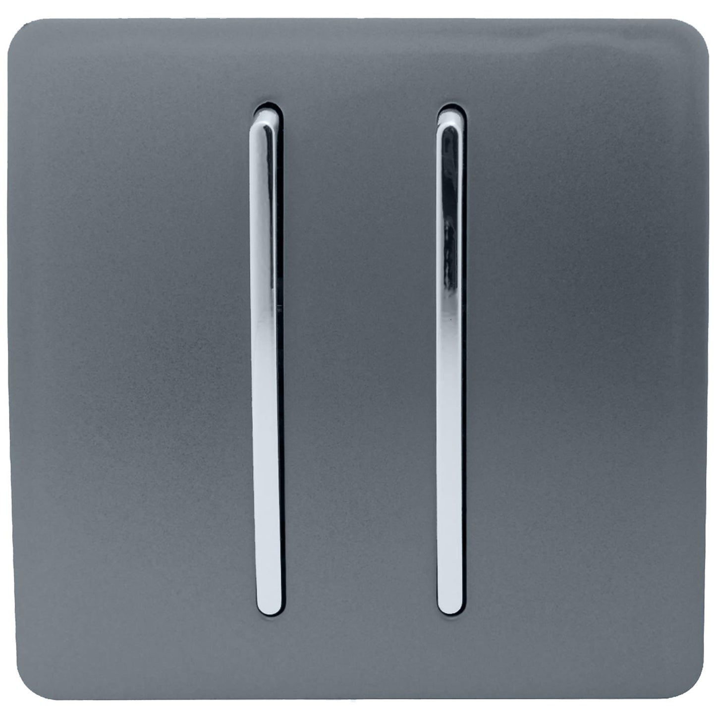 Trendi 2 Gang (2 Way & Intermediate) Glossy 10 Amp Rocker Light Switch Warm Grey
