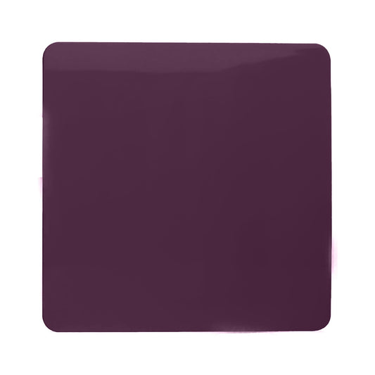 Trendi Switch Artistic Modern Glossy Decorative Screwless Standard Single Wall Blanking Plate for Electrical Sockets, Outlet with Screws in Plum Purple - ART-BLKPL