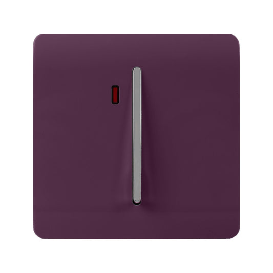 Trendi Artistic Modern Glossy 20 A Tactile Light Switch & Neon Insert Plum