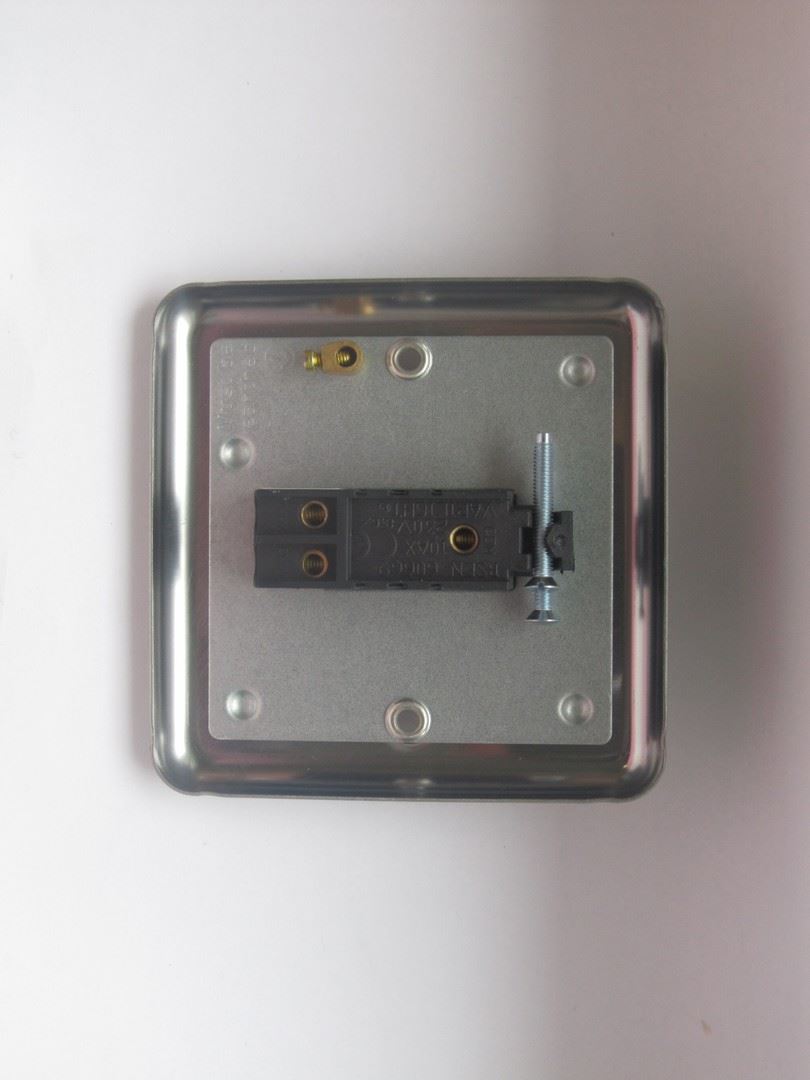 Varilight 1 Gang 1 or 2 Way 10A Rocker Light Switch Brushed Matt Chrome Black Insert XS1B