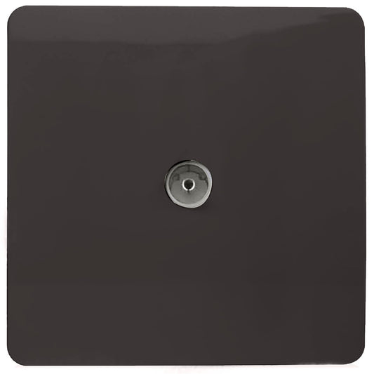 Trendi Artistic Modern Glossy Tactile TV Socket Dark Brown