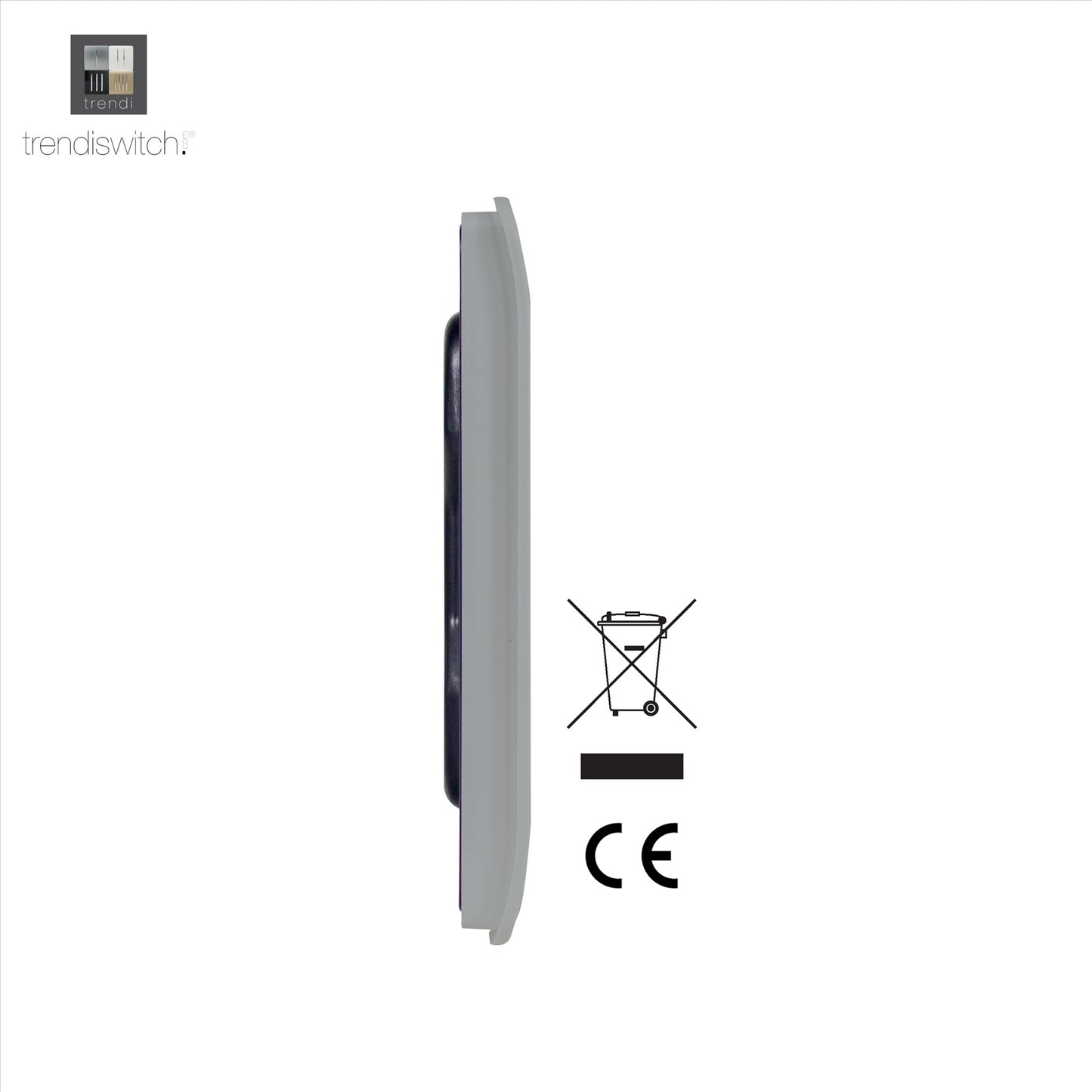 Trendi Switch Artistic Modern Glossy Decorative Screwless Standard Single Wall Blanking Plate for Electrical Sockets, Outlet with Screws in Platinum Silver - ART-BLKSI
