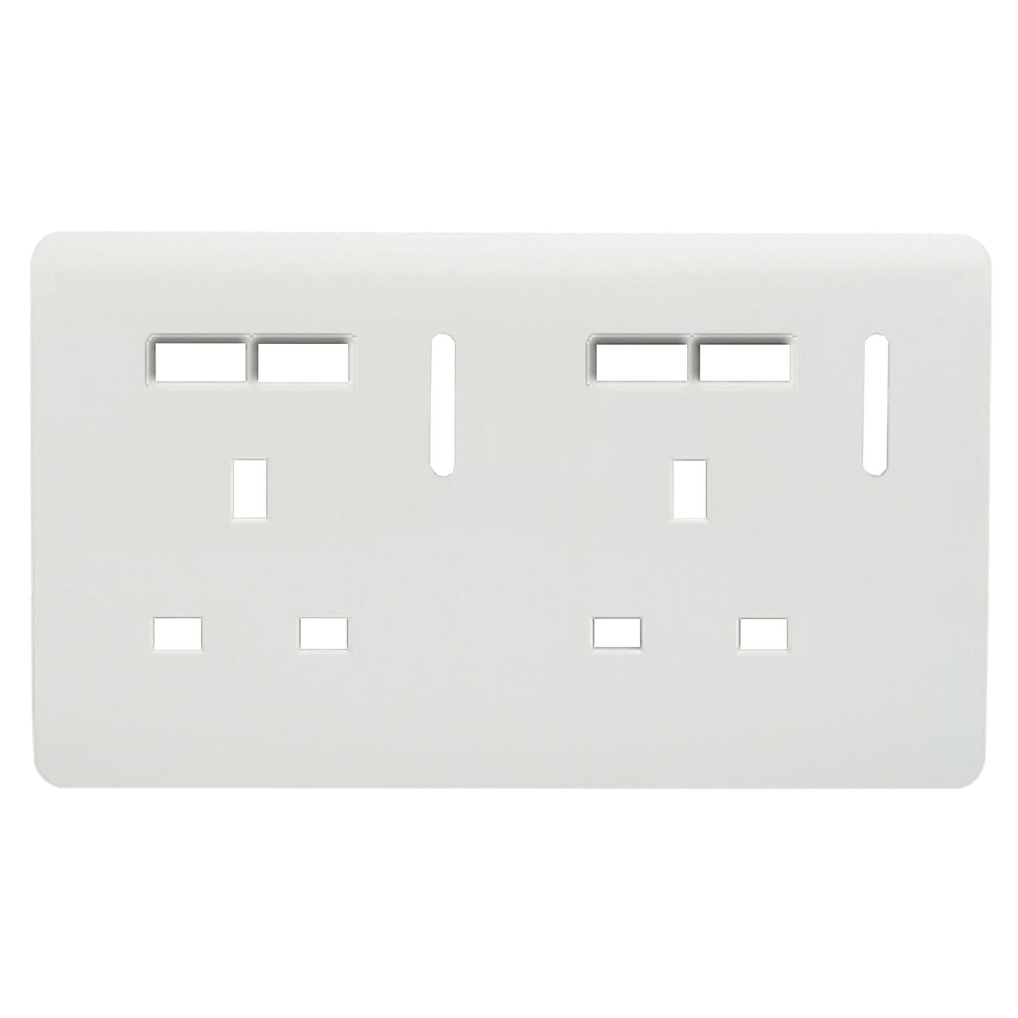 Trendi Switch 2 Gang 4 Port USB Spare Faceplate For Modern Designer Plug Socket in Ice White