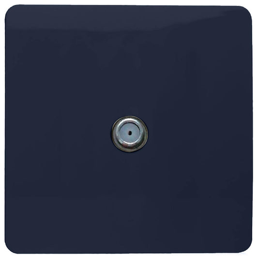 Trendi 1 Gang Artistic Modern Glossy Screwless Television Satellite Socket Navy