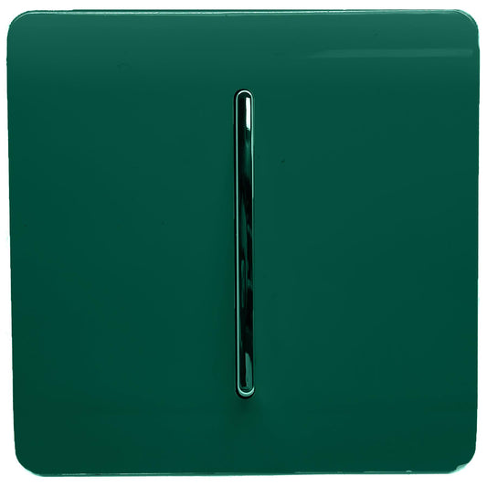 Trendi 1 Gang 2 Way 10 Amp Rocker Chrome Light Switch Glossy Dark Green